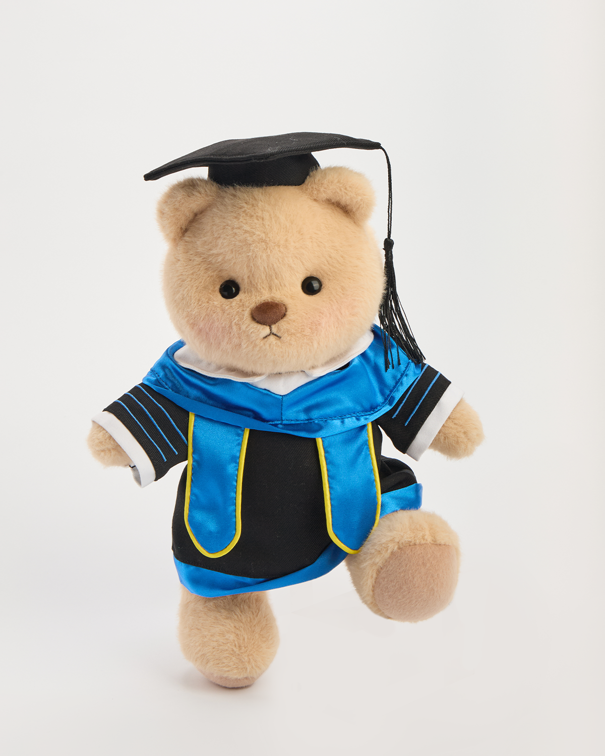 Getahug Graduation Cap and Gown Blue Stole Bear | Handmade Jointed Teddy Bear Gift