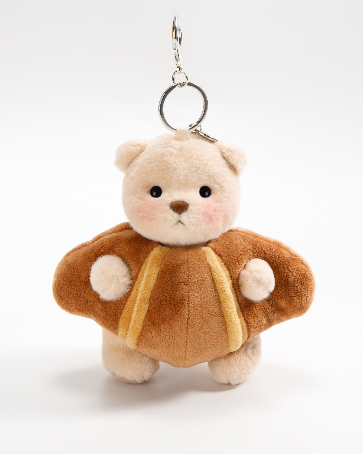 くまちゃ　ぺージ Getahug Croissant Mini Bear Keychain | 5.9 Inches Plush Bag Charm Stuf