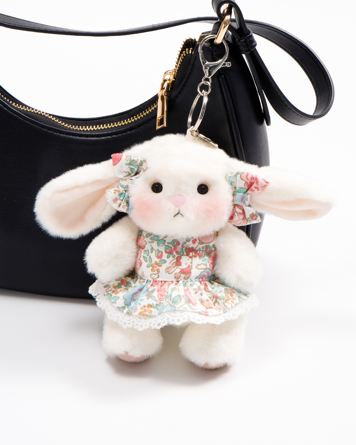 Getahug Blossom Dress Mini Bunny Bag Charm | 5.9 Inches Soft Plush Keychains Gift