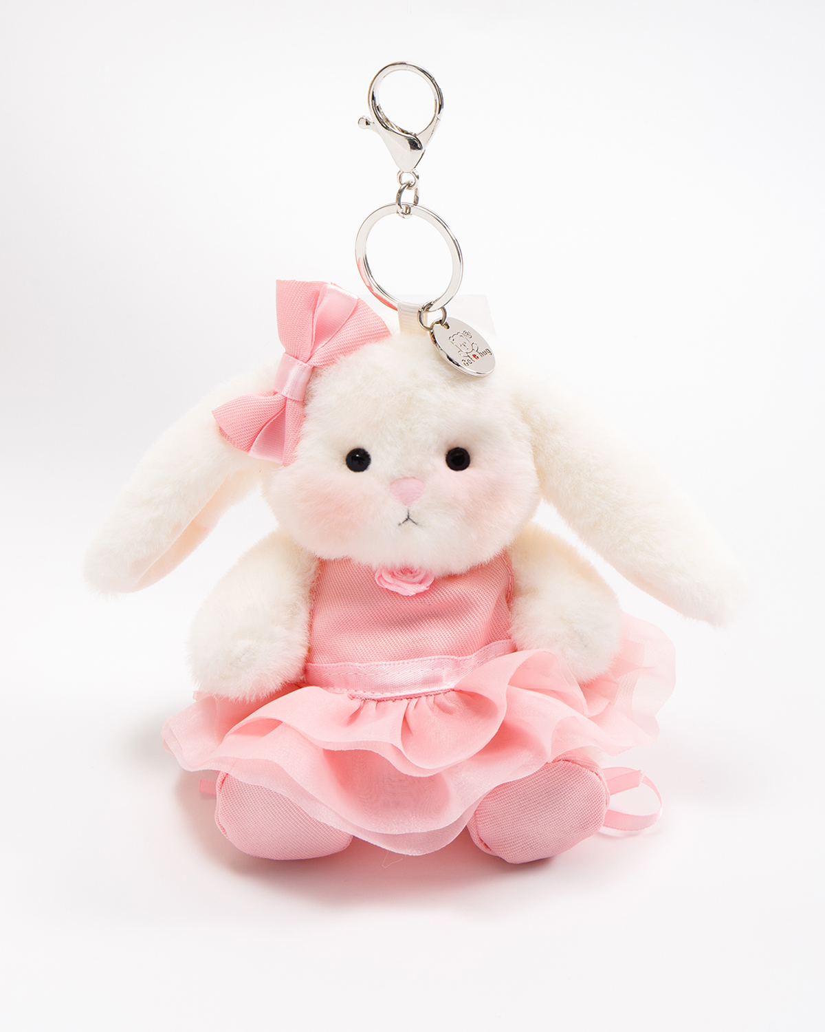 Getahug Pink Ballet Dress Mini Bunny Bag Charm | 5.9 Inches Soft Plush Keychains Gift