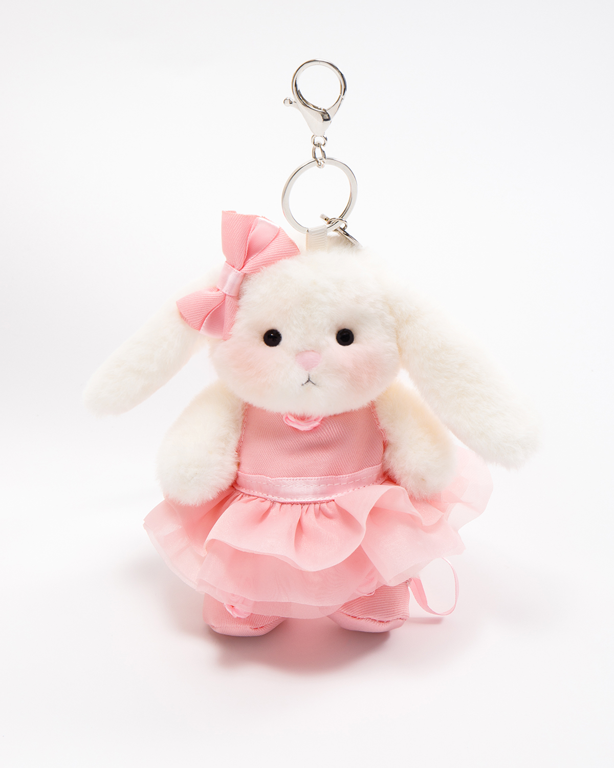 Getahug Pink Ballet Dress Mini Bunny Bag Charm | 5.9 Inches Soft Plush Keychains Gift