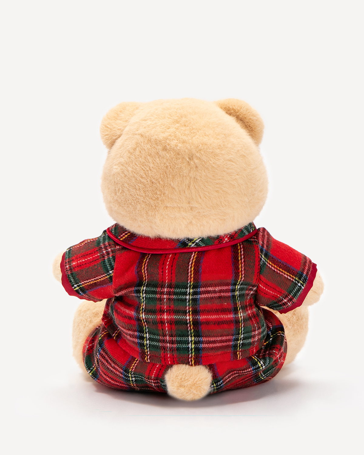 Getahug Christmas Red and Green Plaid Pajamas Bear | Handmade Jointed Stuffed Animal Gift