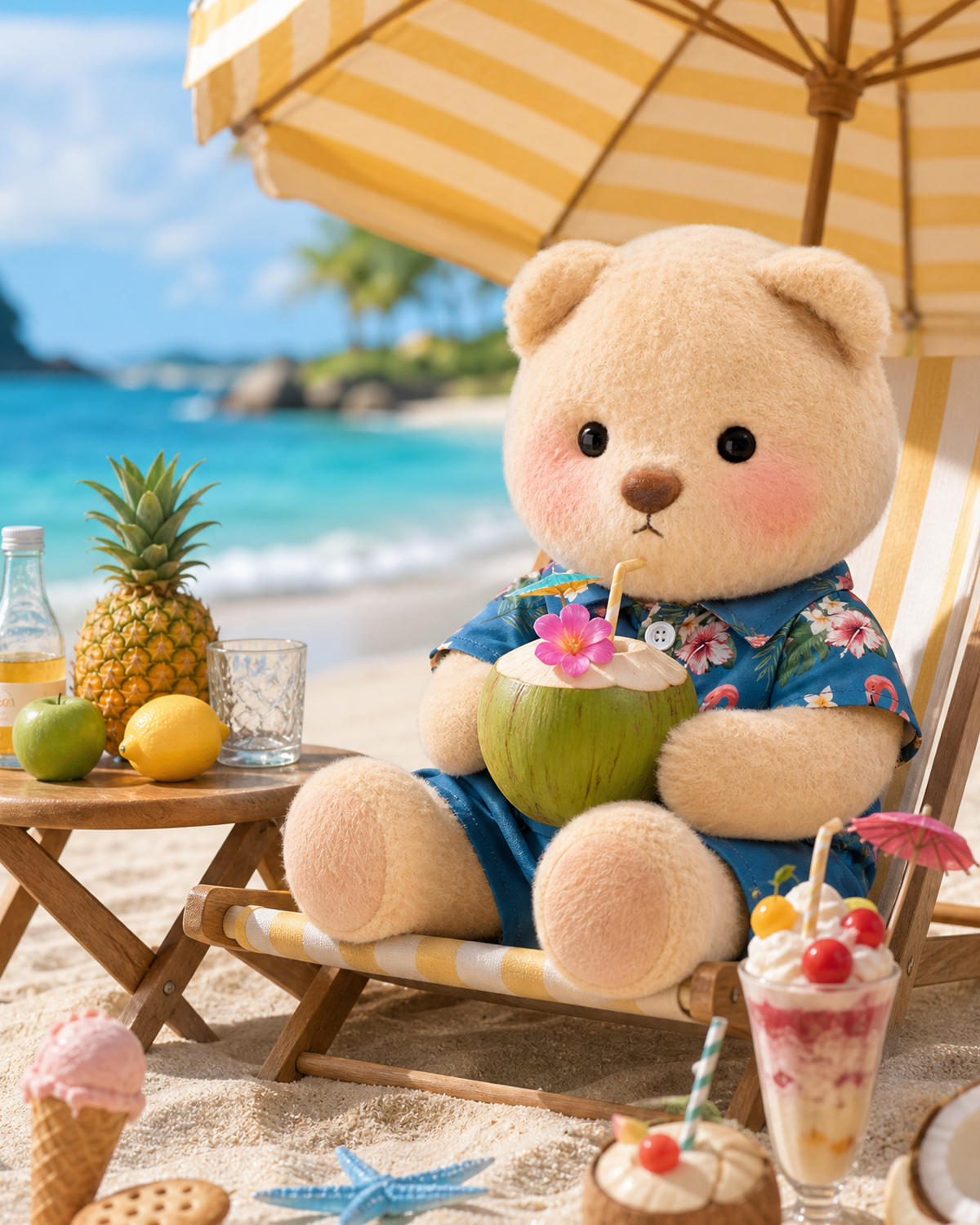 Getahug🦩Tropical Flamingo Shirt Bear | Handmade Jointed Teddy Bear Stuffed Animal Gift