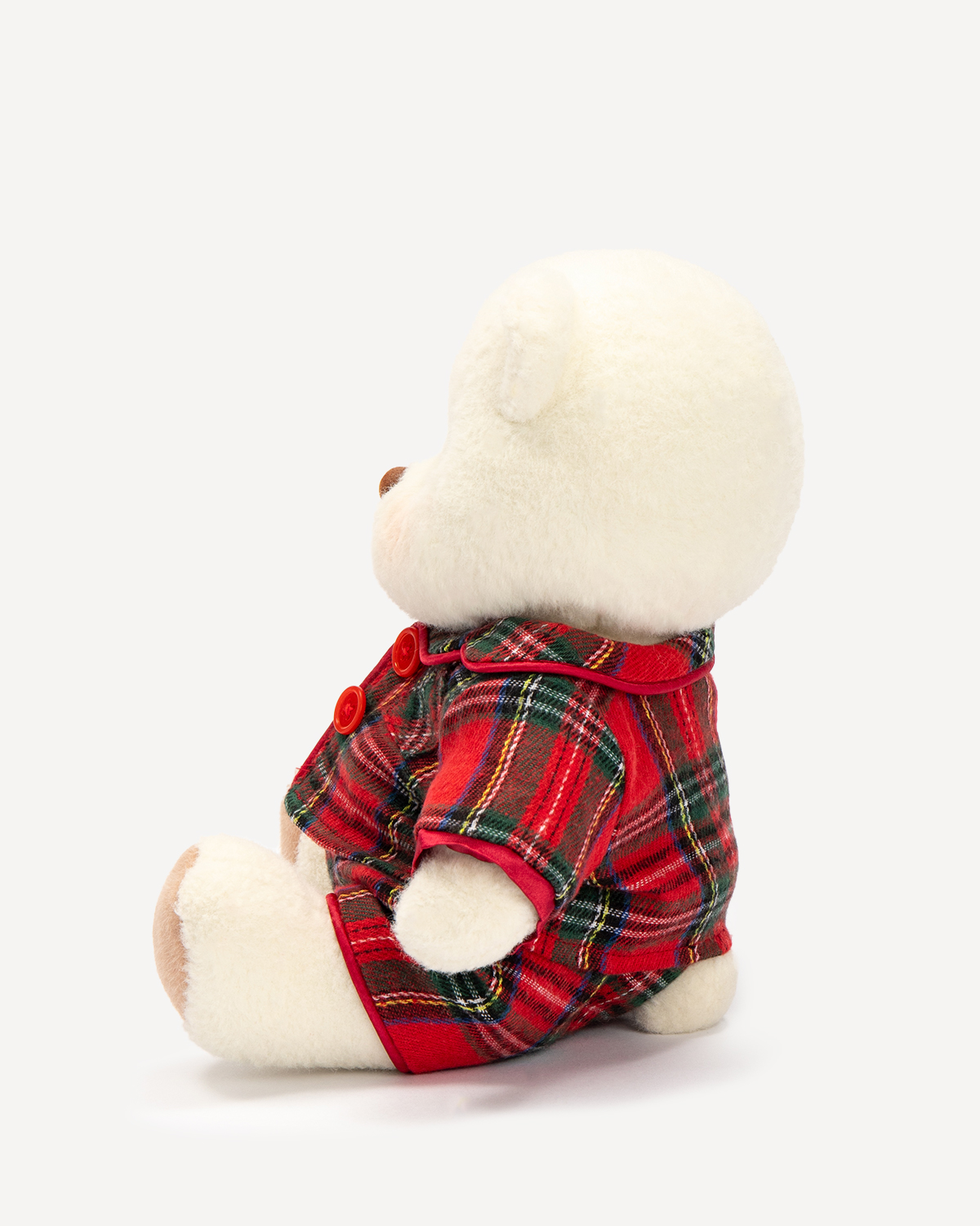 Getahug Christmas Red and Green Plaid Pajamas Bear | Handmade Jointed Stuffed Animal Gift