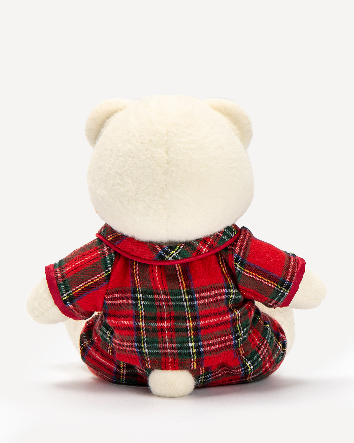 Getahug Christmas Red and Green Plaid Pajamas Bear | Handmade Jointed Stuffed Animal Gift