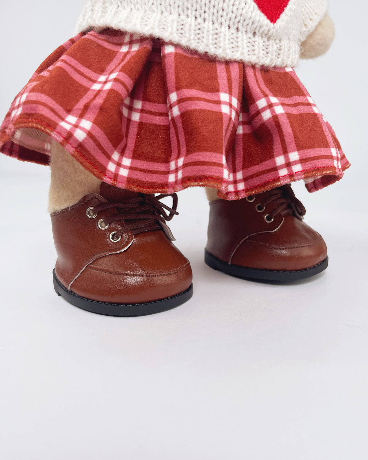 Brown Leather Shoes | Teddy Bear Clothes
