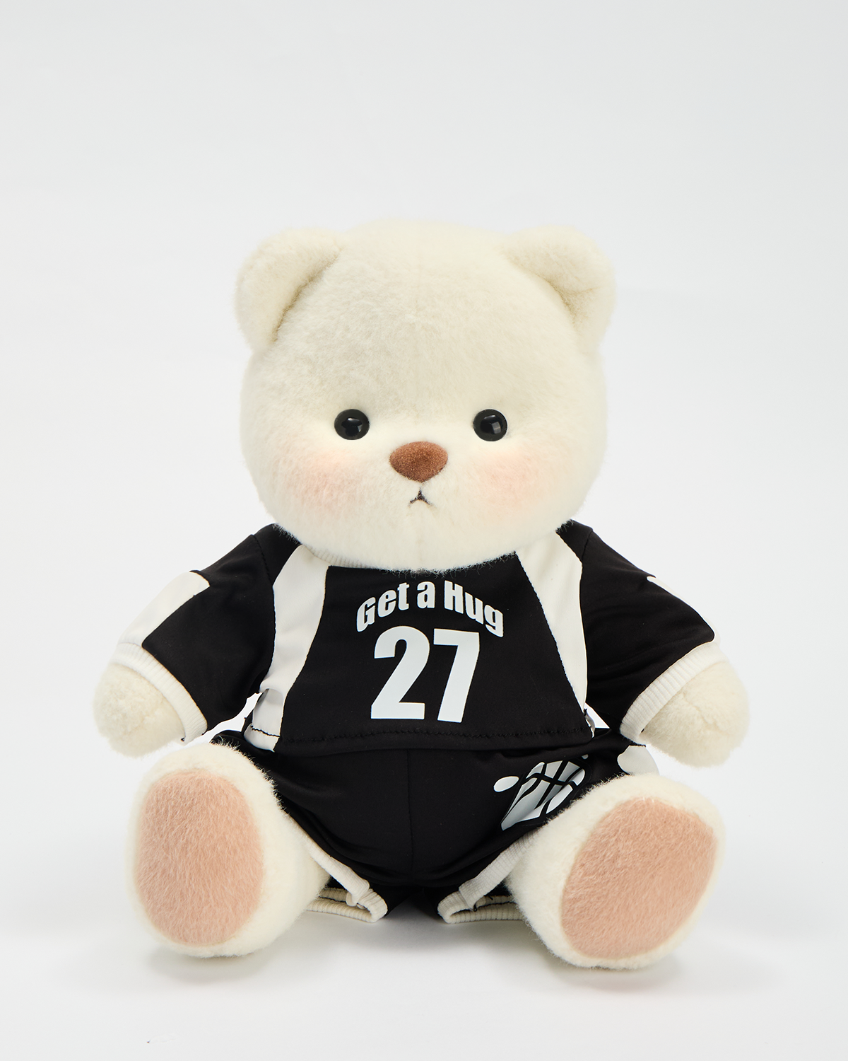 Getahug No. 27 Black Basketball Jersey Bear | Handmade Jointed Stuffed Animal Gift