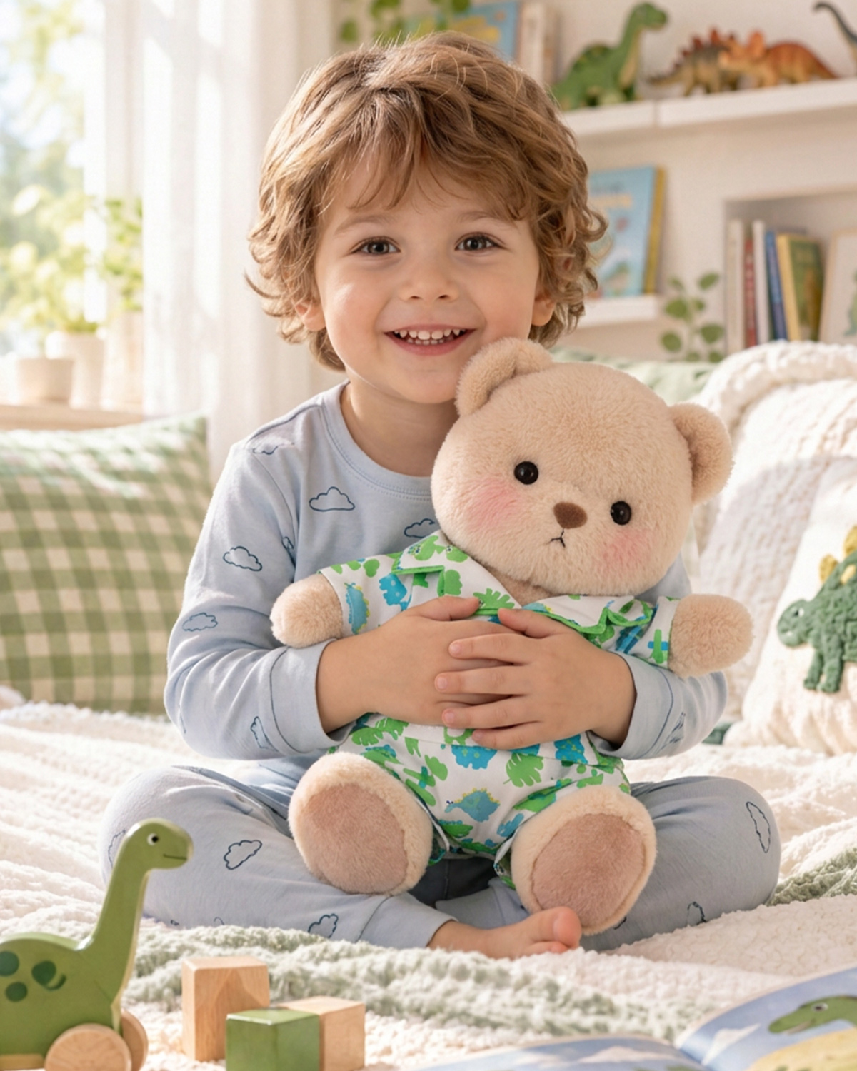Getahug Dinosaur Pajama Bear | Handmade Jointed Teddy Bear Stuffed Animal Gift