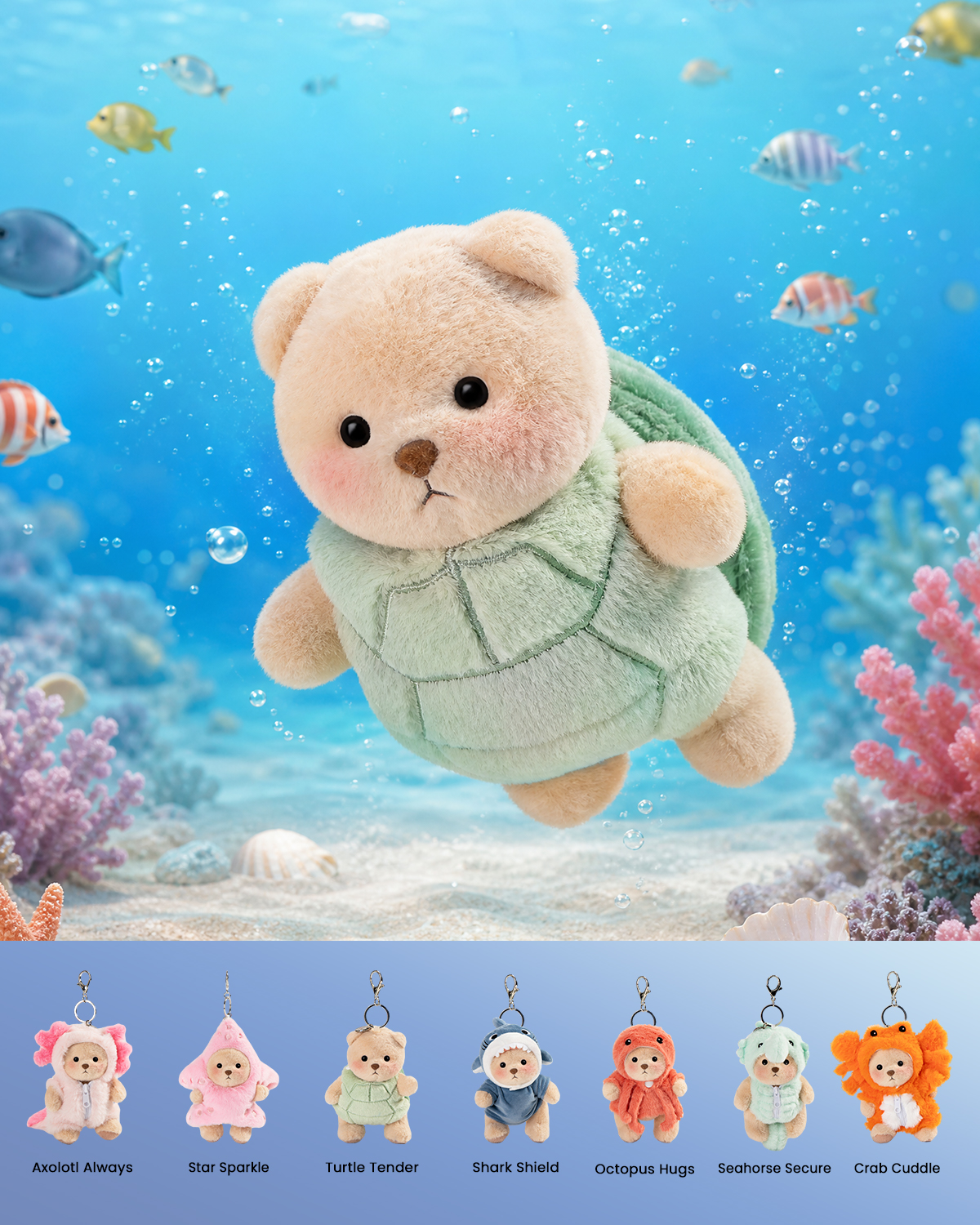 Getahug Ocean Adventure Series Plush Mini Bear Blindbox | 5.9 Inches Stuffed Animal Keychain Gift