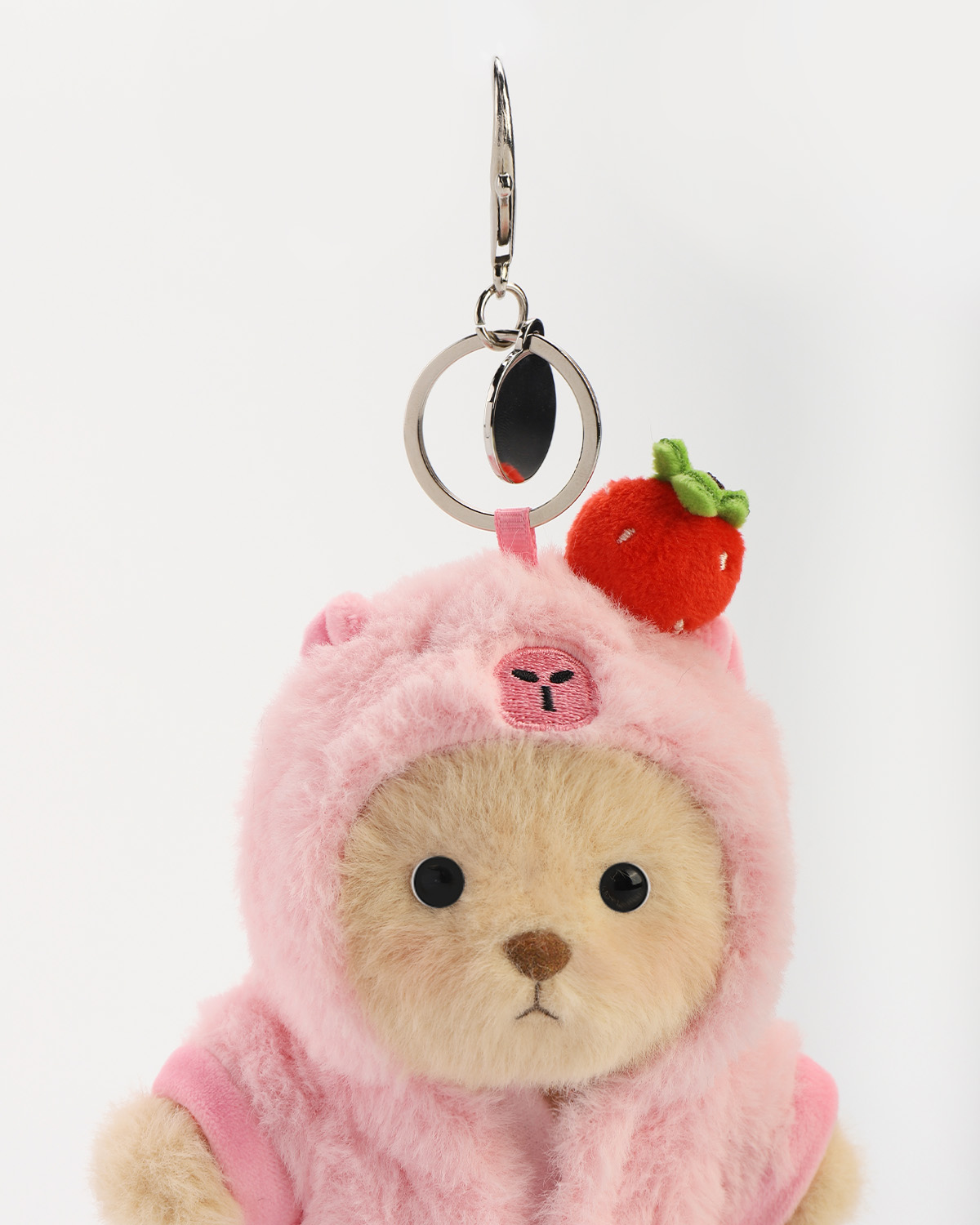 Getahug 5.9 Inches Strawberry Capybara Brown Mini Bear Pendant Keychain Gift
