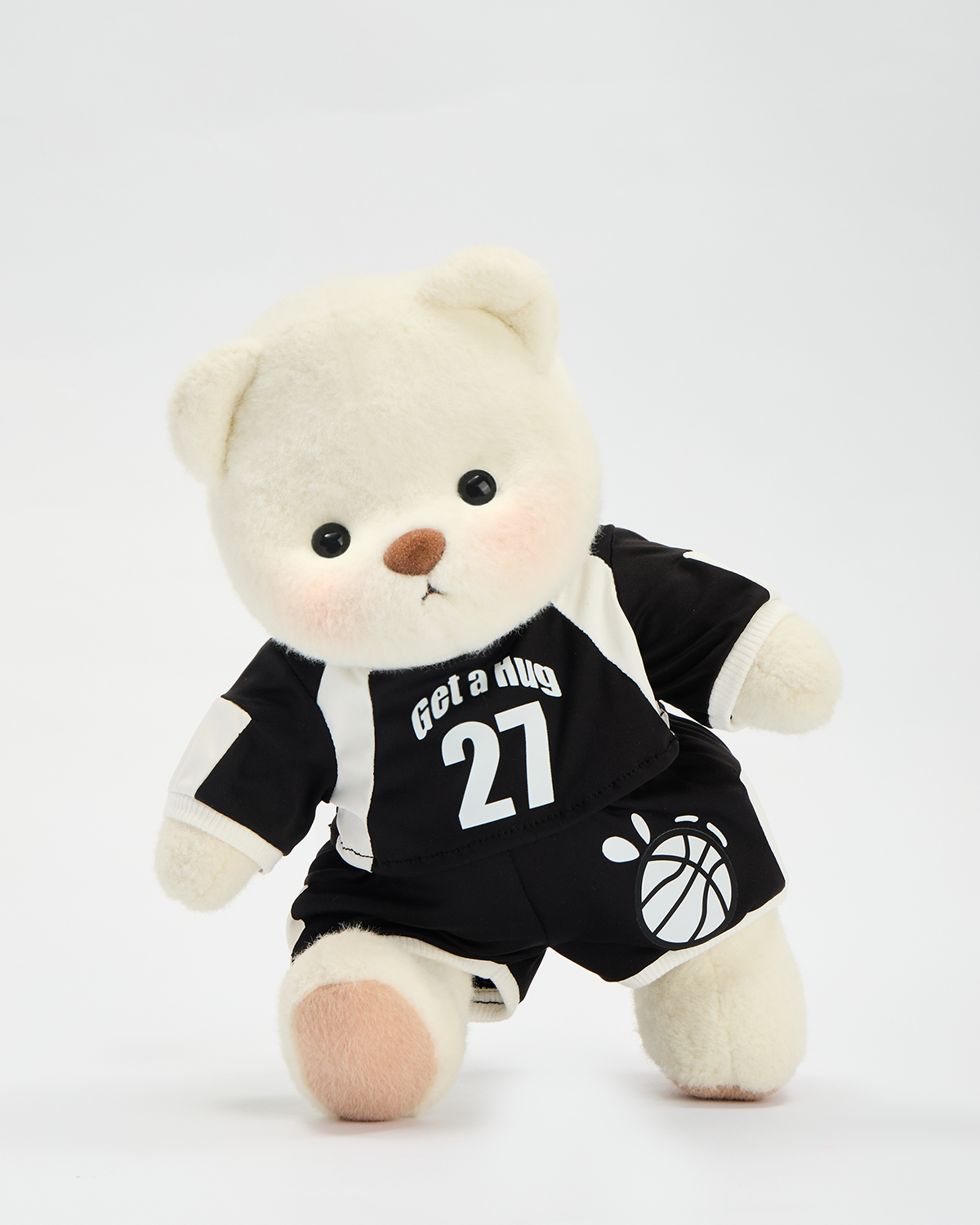 Getahug No. 27 Black Basketball Jersey Bear | Handmade Jointed Stuffed Animal Gift