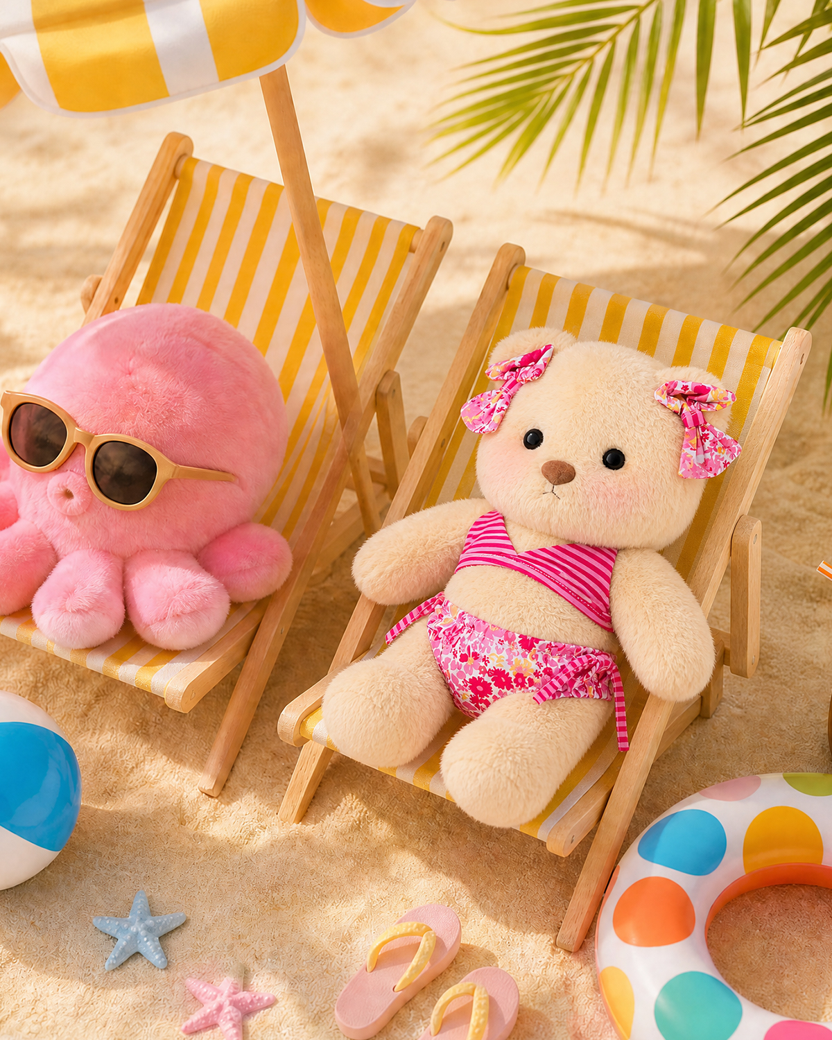Getahug Pink Paradise Bikini Bear | Handmade Jointed Teddy Bear Stuffe
