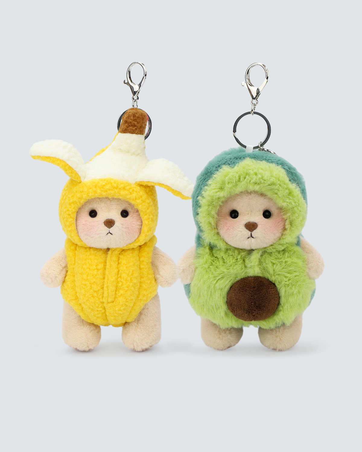 Getahug Banana and Avocado Mini Bears Gift Bundle | 5.9 Inches Plush Bag Charm Gift