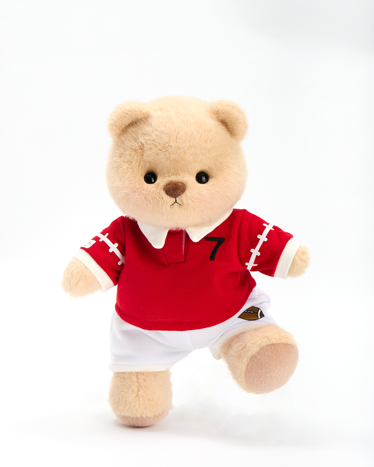 Getahug No. 7 Red Football Jersey Bear | Handmade Jointed Stuffed Animal Gift
