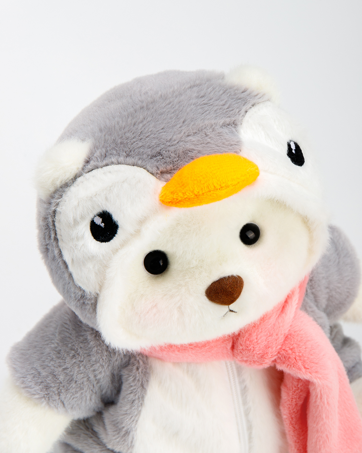 Getahug Grey Penguin Teddy Bear | Handmade Jointed Stuffed Animal Gift