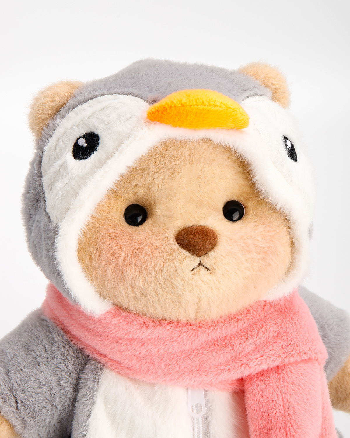 Getahug Grey Penguin Teddy Bear | Handmade Jointed Stuffed Animal Gift