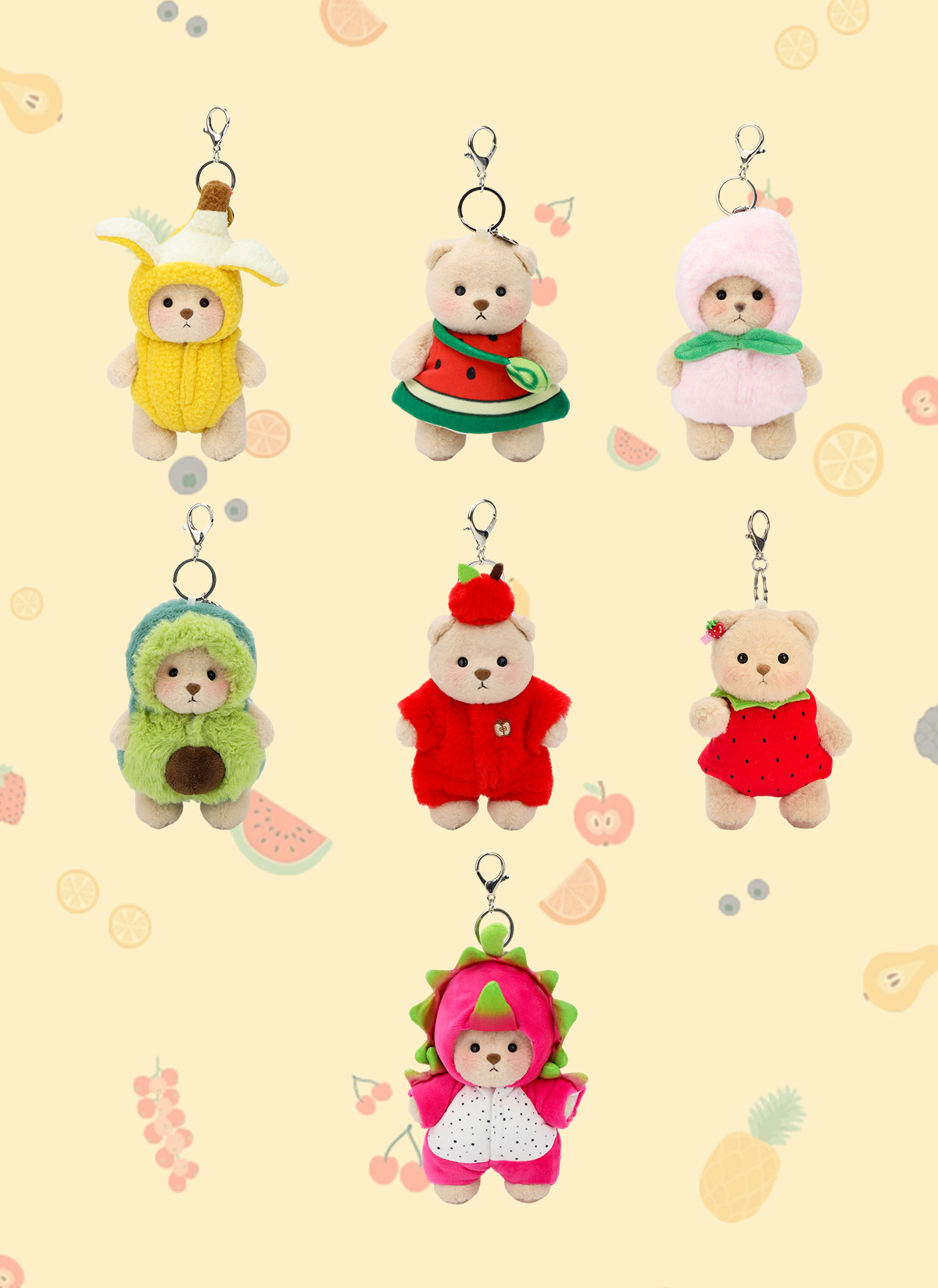 Getahug Fruit Tribe Series Mini Bear Blindbox | 5.9 Inches Plush Pendant Bag Charm Keychains Gift