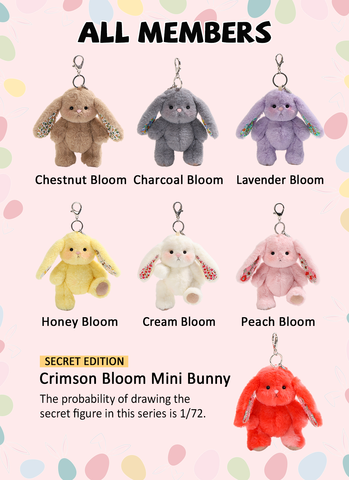 Getahug Rainbow Bloom Mini Bunny Blindbox | 5.9 Inches Plush Bag Charm