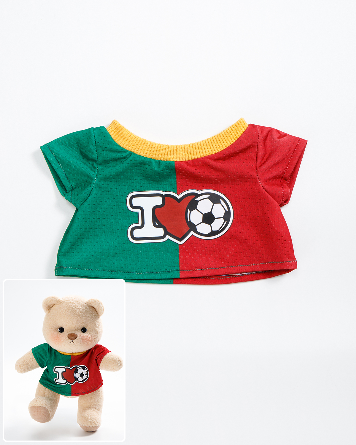Getahug Love Soccer Teddy Bear | Handmade Jointed Stuffed Animal Gift for Football Fans