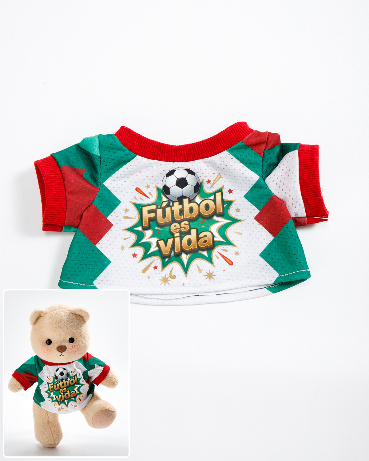 Getahug Soccer Life Teddy Bear | Handmade Jointed Stuffed Animal Gift for Football Fans