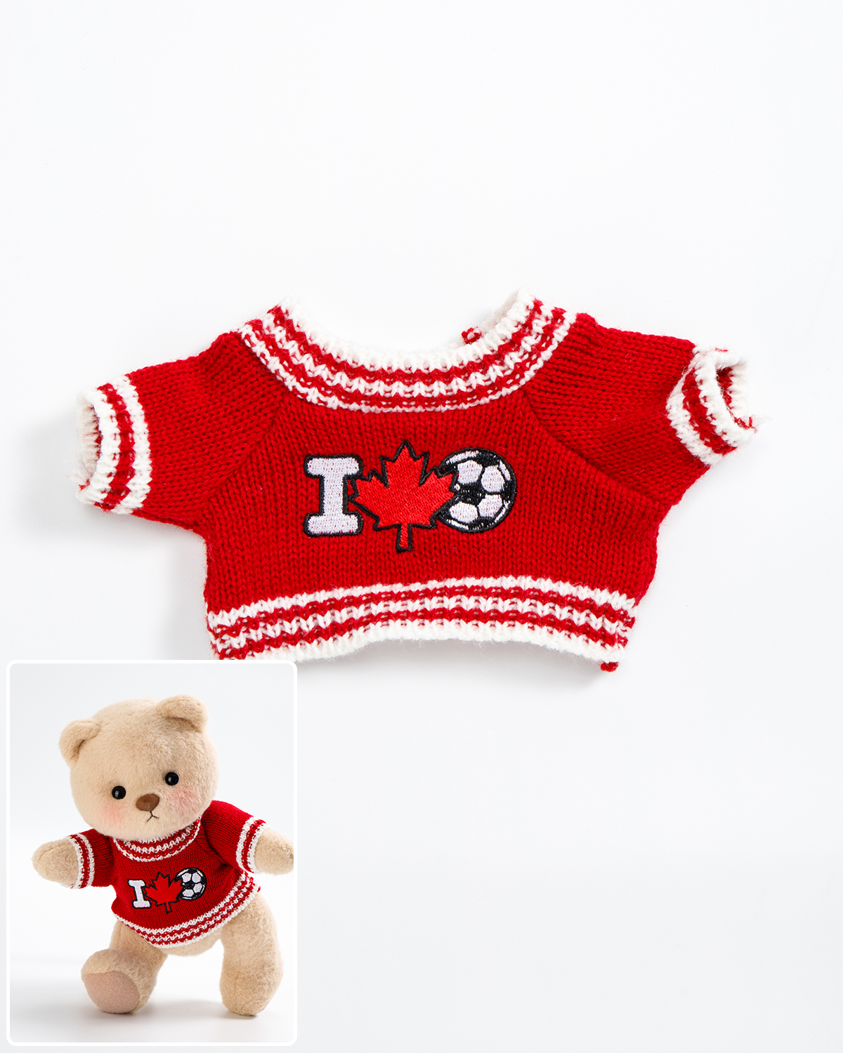 Getahug Soccer Fan Teddy Bear | Handmade Jointed Stuffed Animal Gift for Football Fans