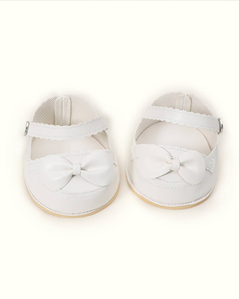 White small flower shoes | Teddy Bear Clothes