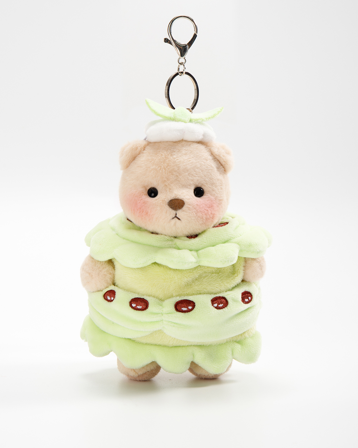 Getahug Matcha Cake Mini Bear Keychain | 5.9 Inches Plush Bag Charm St