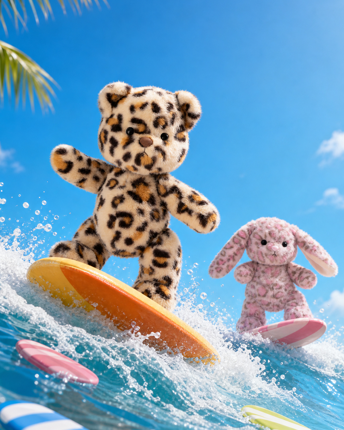 Getahug Kiki Leopard Bunny Charm | Limited Edition 5.9 Inches Jointed Plush Animal Gift