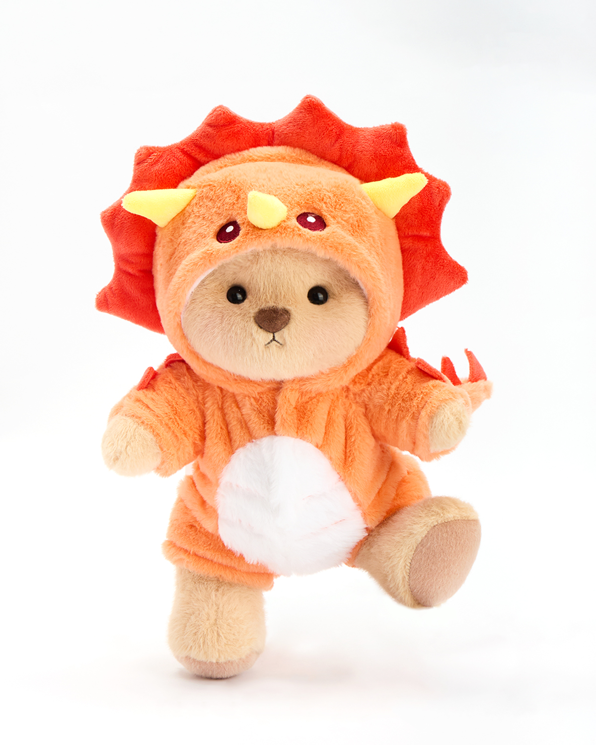 Getahug Orange Triceratops Bear | Handmade Jointed Stuffed Animal Gift