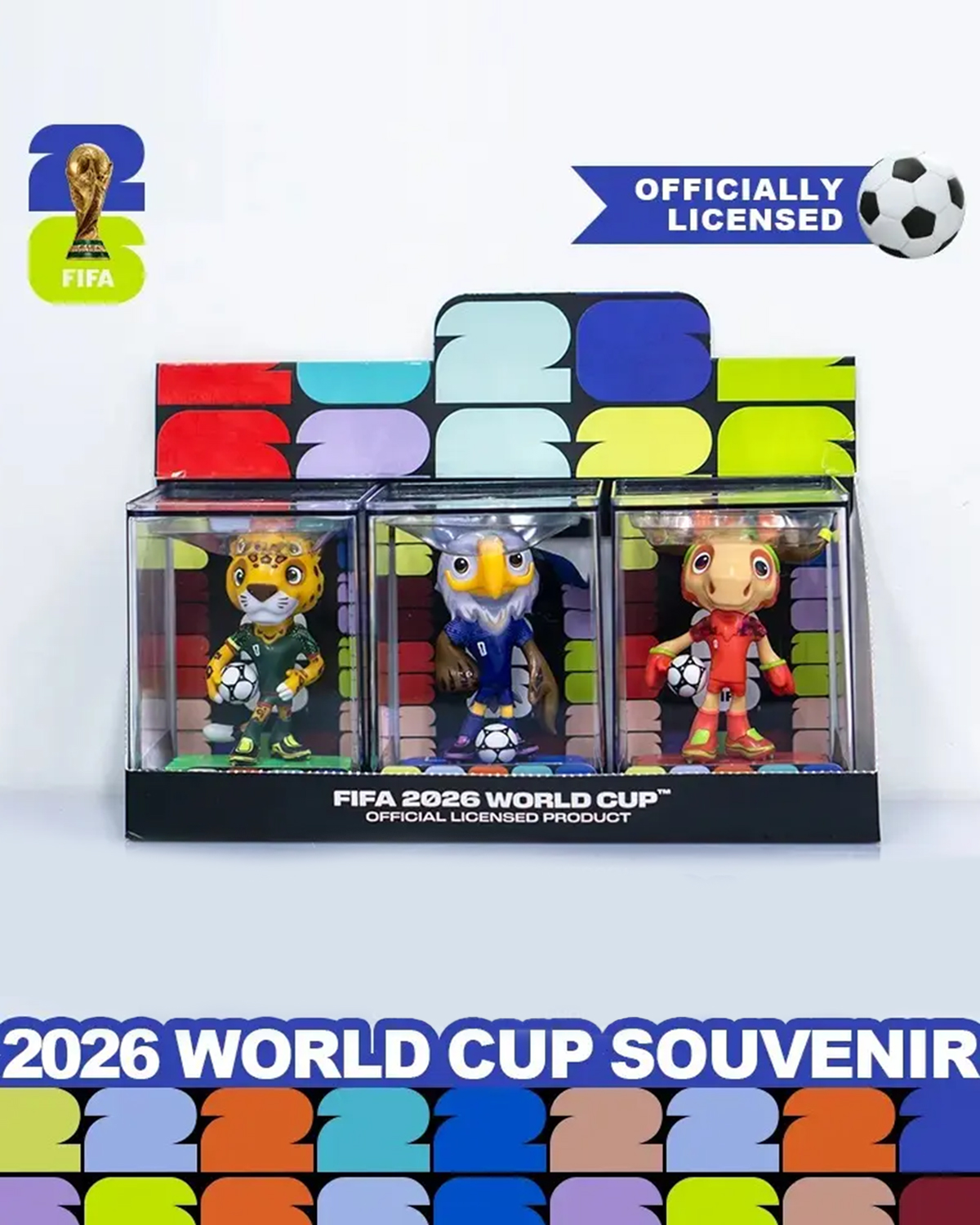 Getahug FIFA World Cup 2026 Official Mascot Figurine Set | Premium Acrylic Display Collectible Gift for Soccer Fans