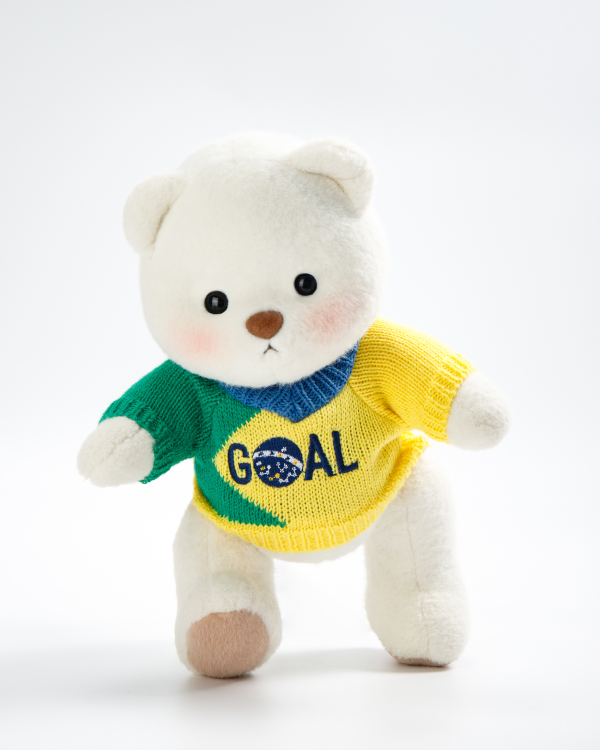 Getahug Soccer Game On Teddy Bear | Handmade Jointed Stuffed Animal Gift for Football Fans