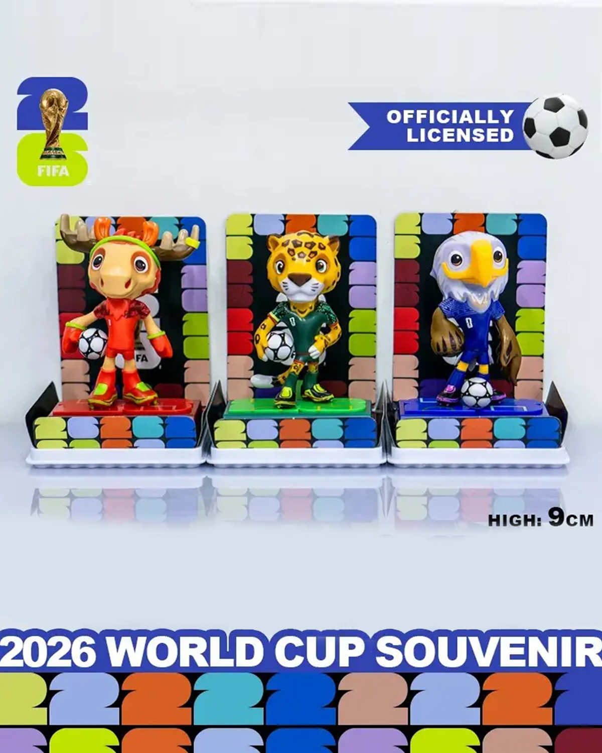 Getahug FIFA World Cup 2026 Official Mascot Figurine Set | Premium Acrylic Display Collectible Gift for Soccer Fans