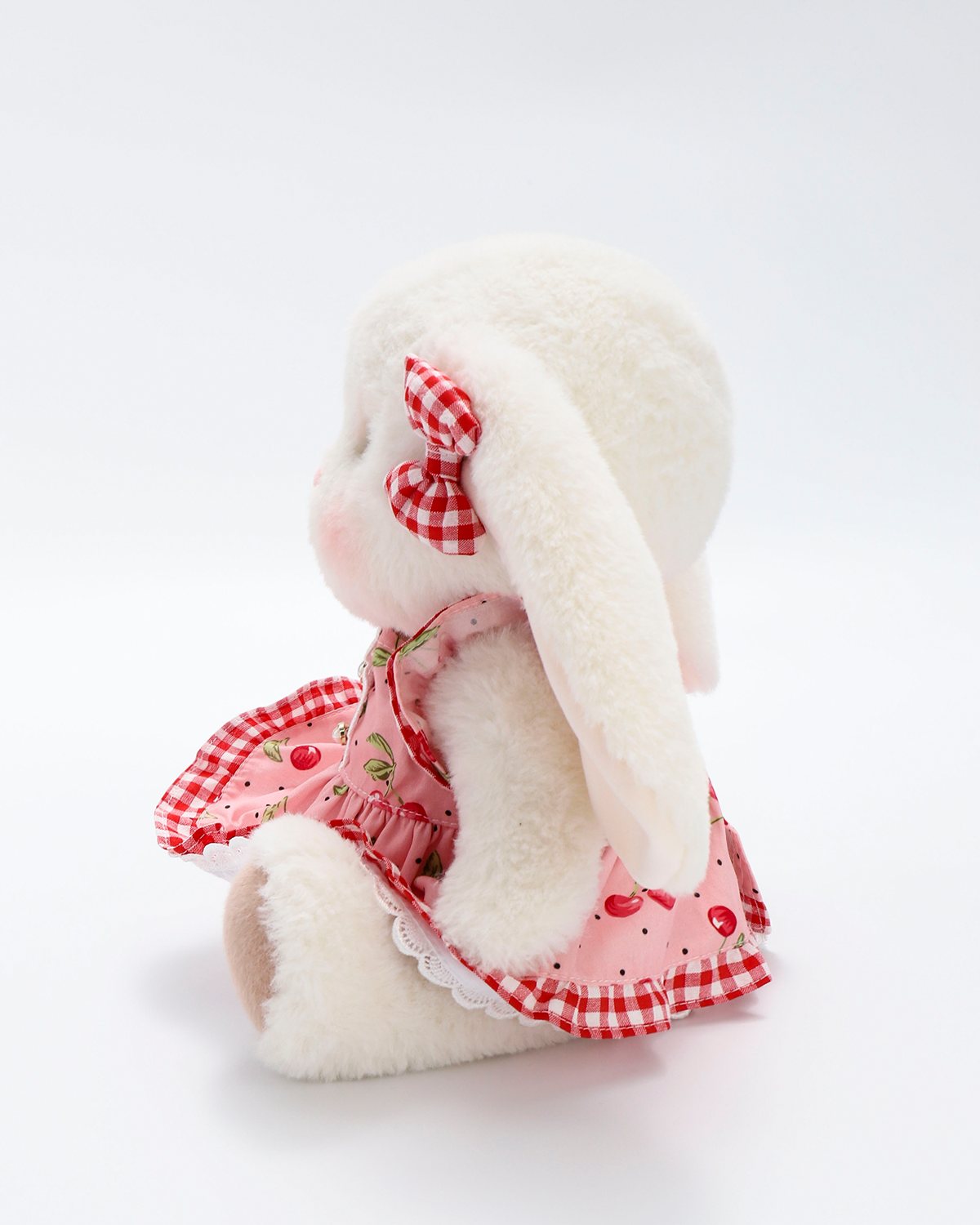 Getahug Pink Cherry Dress Bunny | Handmade Jointed Stuffed Animal Gift