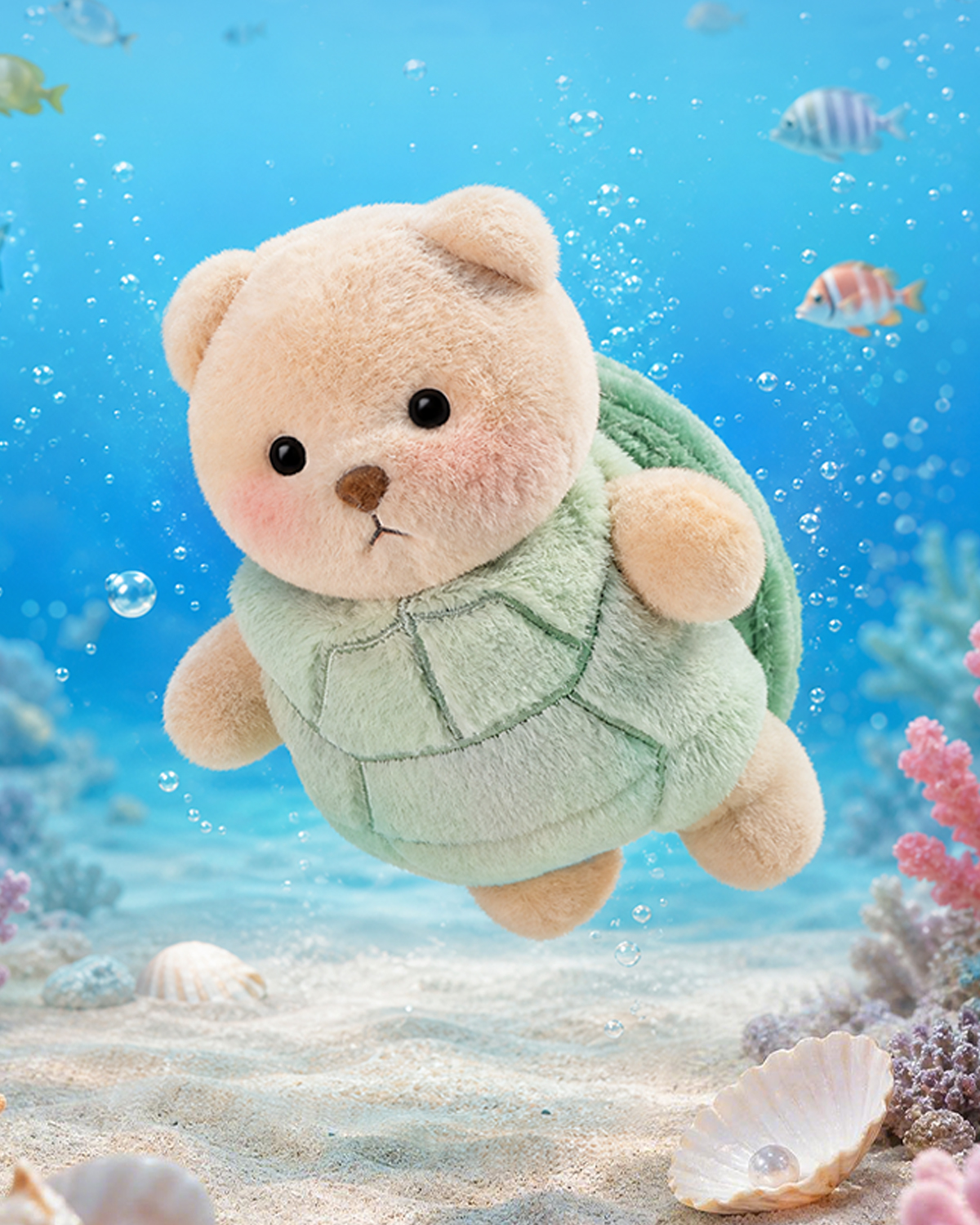 Getahug Turtle Mini Bear Keychain | 5.9 Inches Plush Bag Charm Stuffed Animal Gift