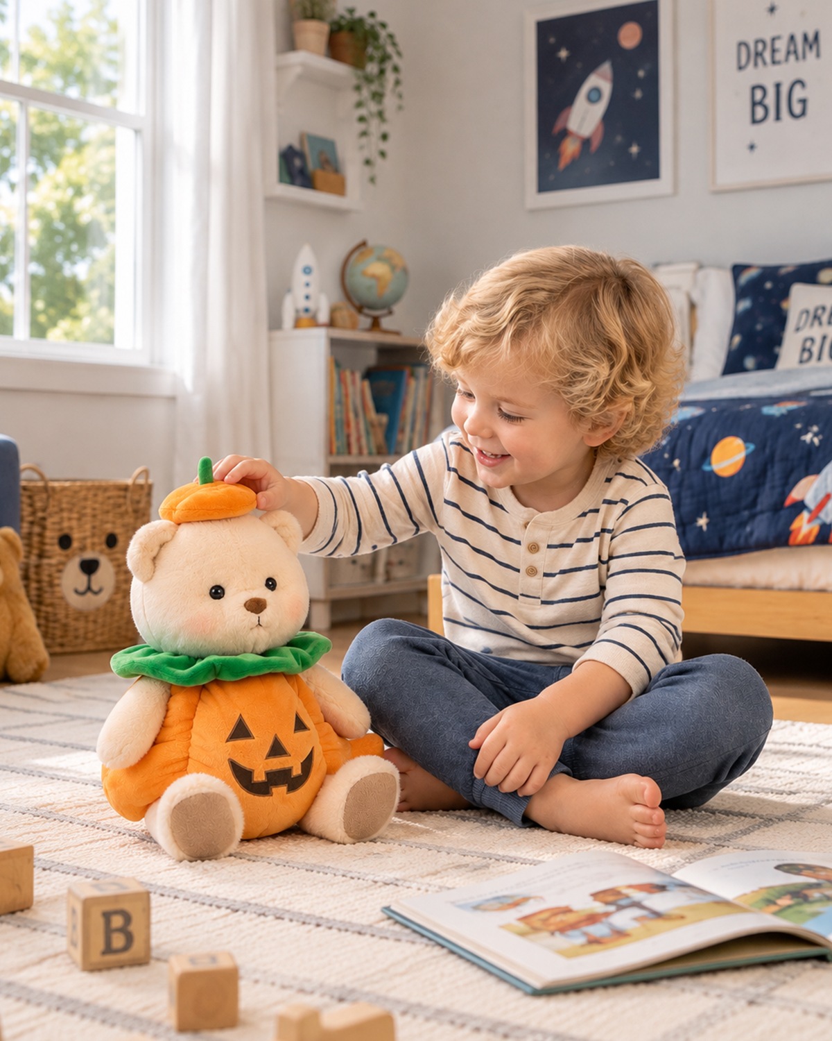 Getahug Halloween Spooky Pumpkin Bear | Handmade Jointed Teddy Bear Stuffed Animal Gift