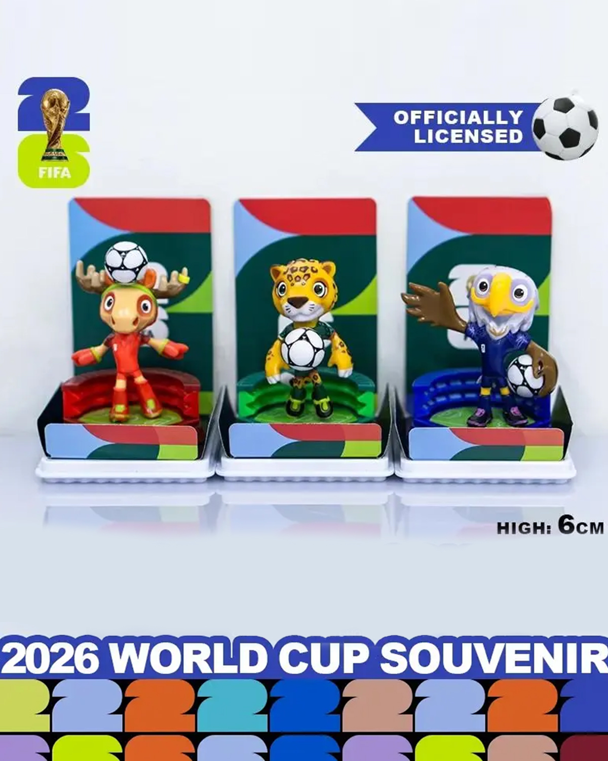 Getahug FIFA World Cup 2026 Official Mascot Figurine Set | Premium Acrylic Display Collectible Gift for Soccer Fans