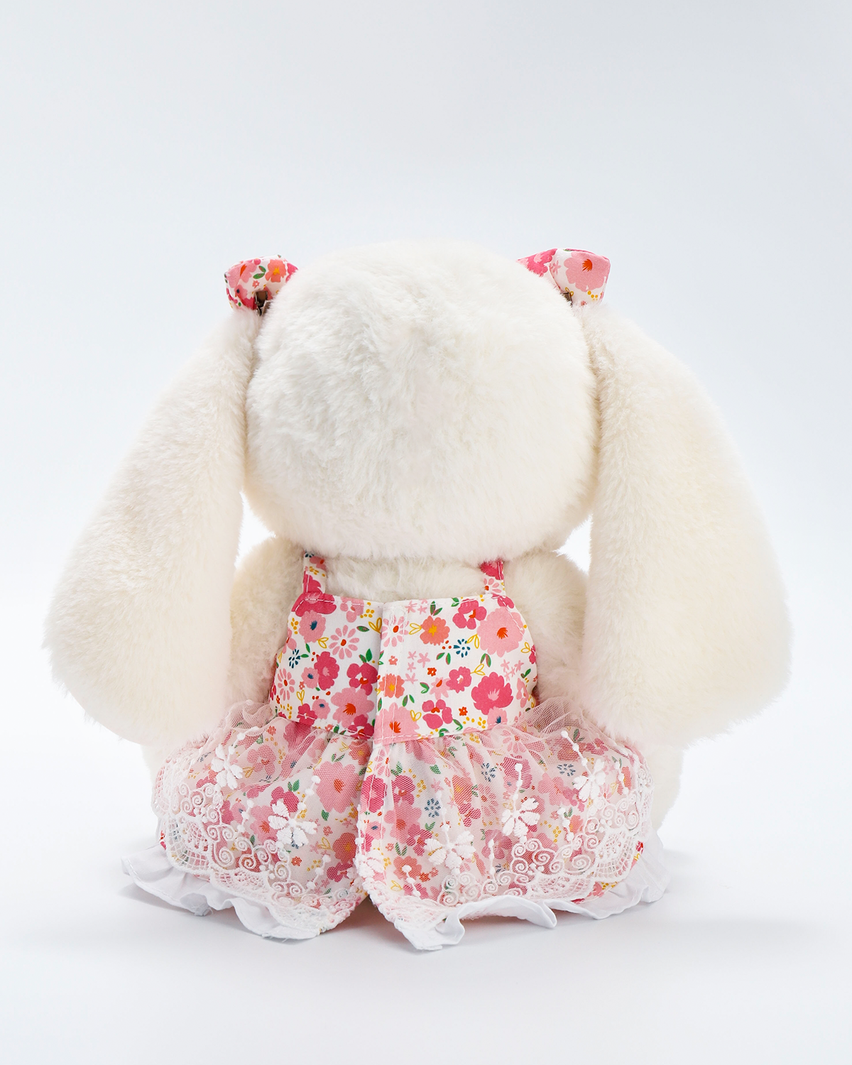 Getahug Pink Floral Lace Dress Bunny | Handmade Jointed Stuffed Animal Gift