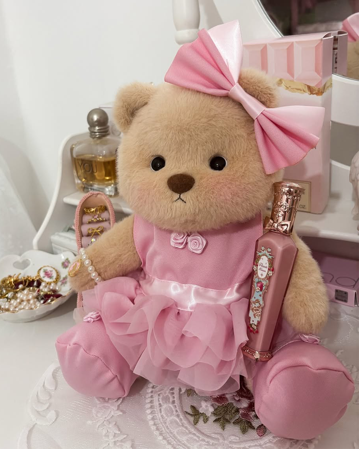 Getahug Pink Ballet Dress Bear | Handmade Jointed Teddy Bear Gift