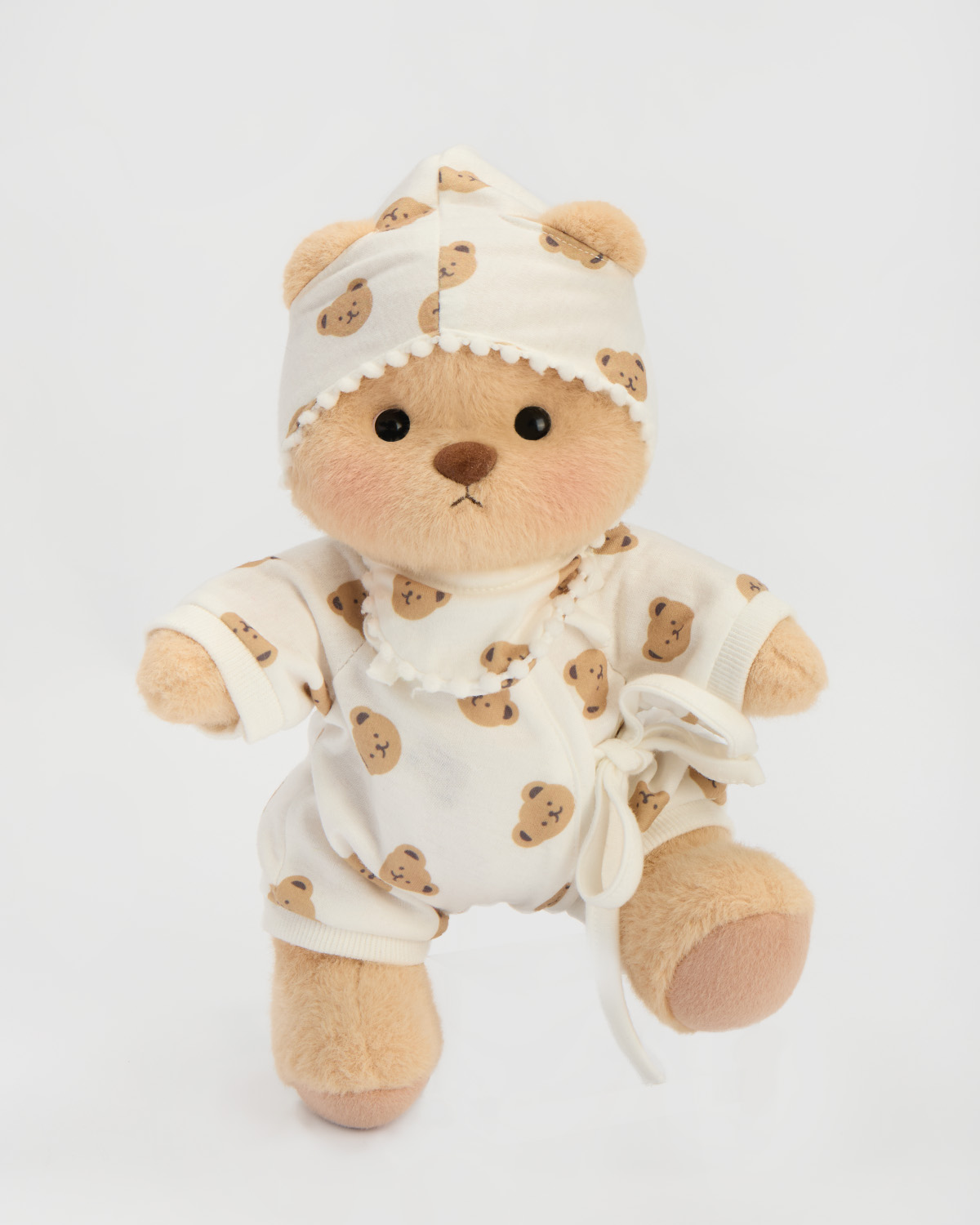 Getahug Adorable Pajamas White Teddy Bear | Handmade Jointed Toy Gift