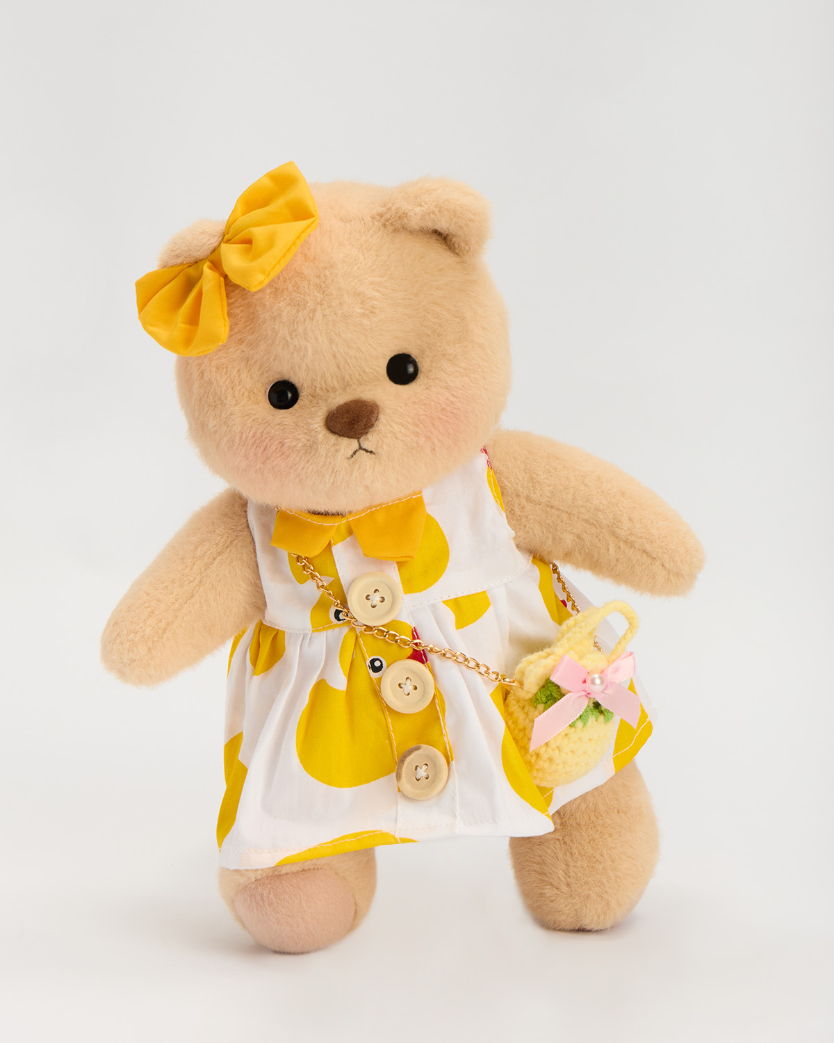 Getahug Big Yellow Duck Dress Bear | Handmade Jointed Teddy Bear Gift