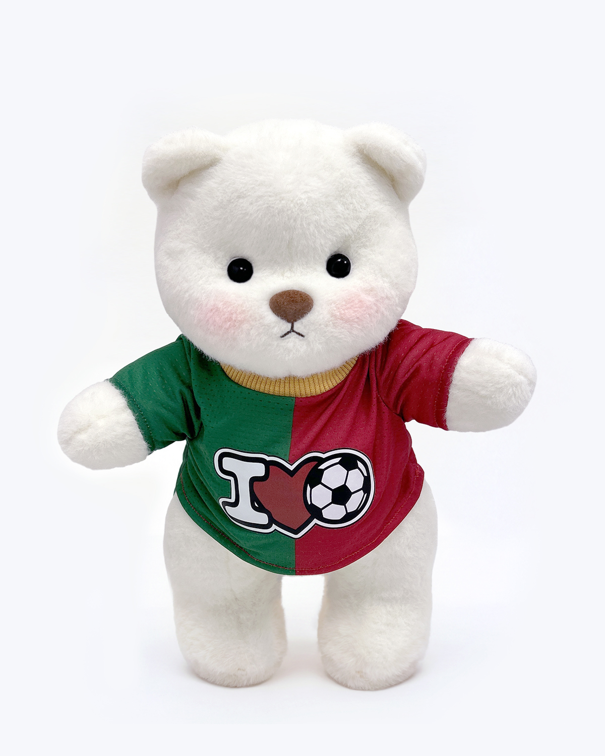 Getahug Love Soccer Teddy Bear | Handmade Jointed Stuffed Animal Gift for Football Fans