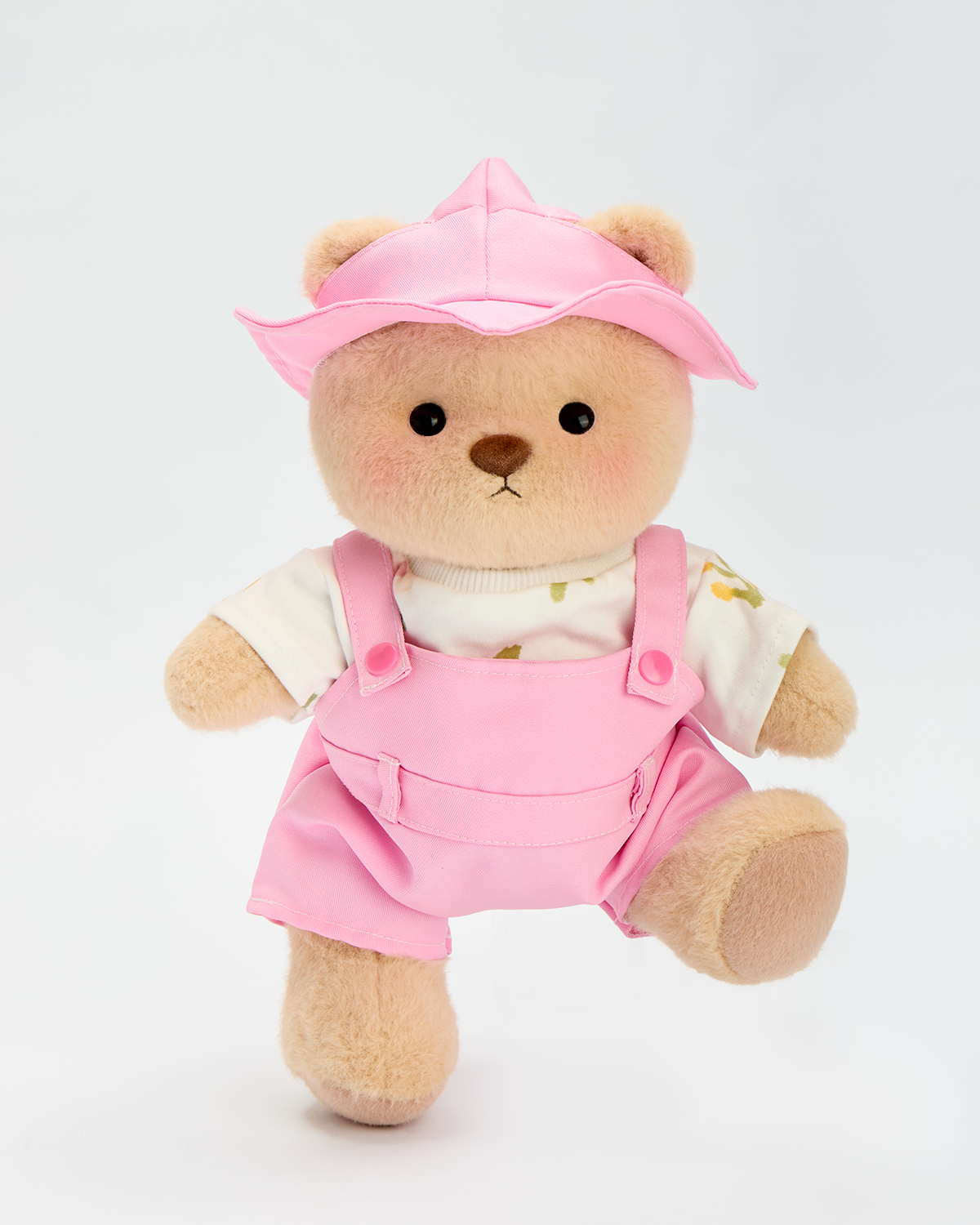 Getahug Sweet Pink Overalls Bear | Handmade Jointed Teddy Bear Gift