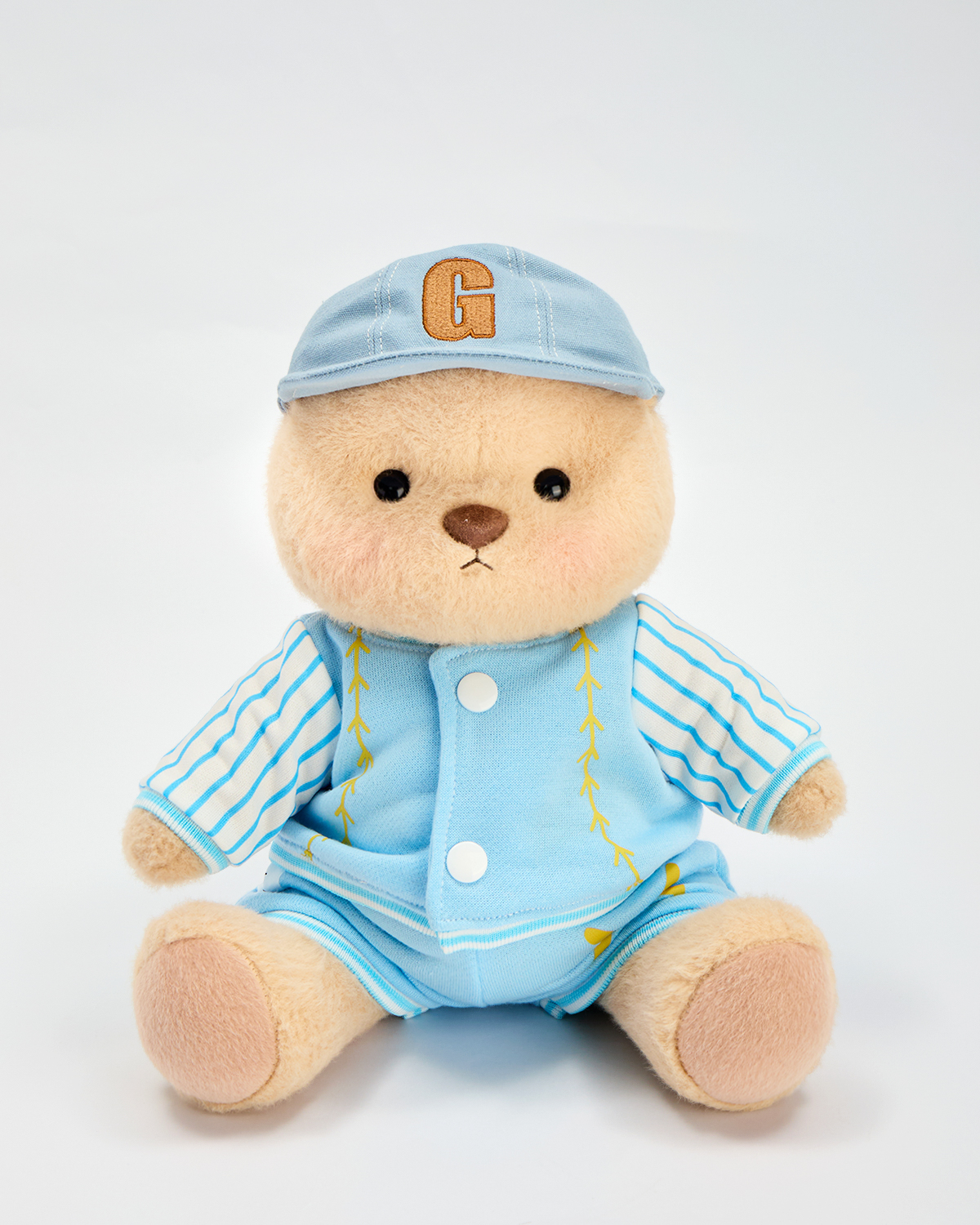 Getahug Blue Baseball Uniform Bear | Handmade Jointed Stuffed Animal Gift