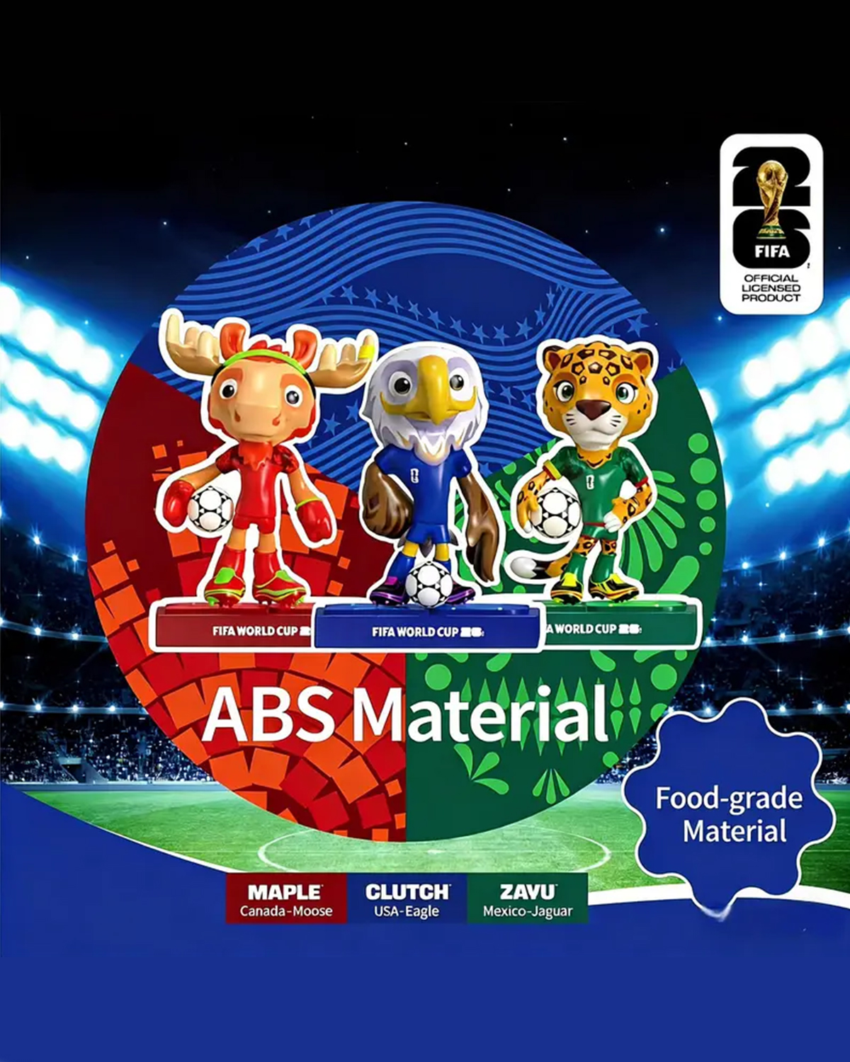 Getahug FIFA World Cup 2026 Official Mascot Figurine Set | Premium Acrylic Display Collectible Gift for Soccer Fans