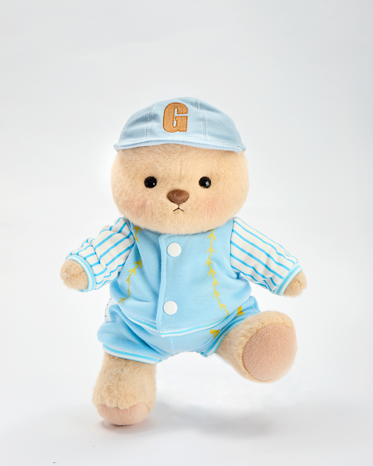 Getahug Blue Baseball Uniform Bear | Handmade Jointed Stuffed Animal Gift