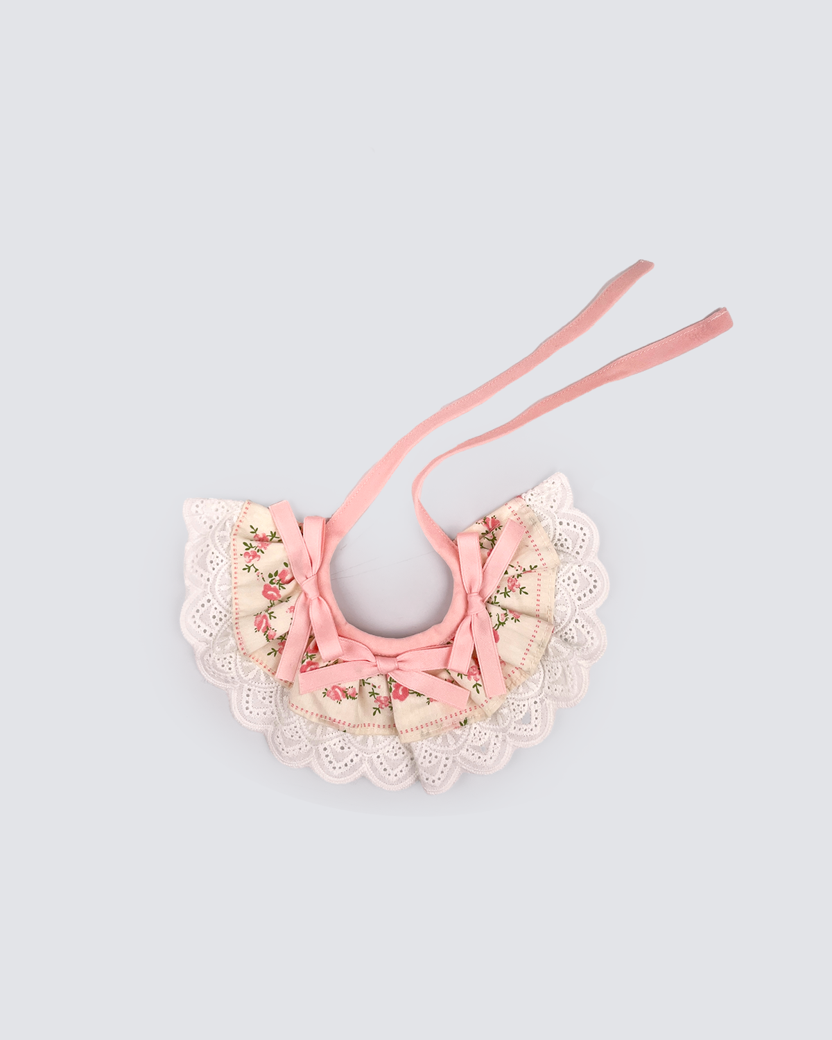 Pink Floral Bow Scarf | Suitable for 12 Inches Stuffed Animals