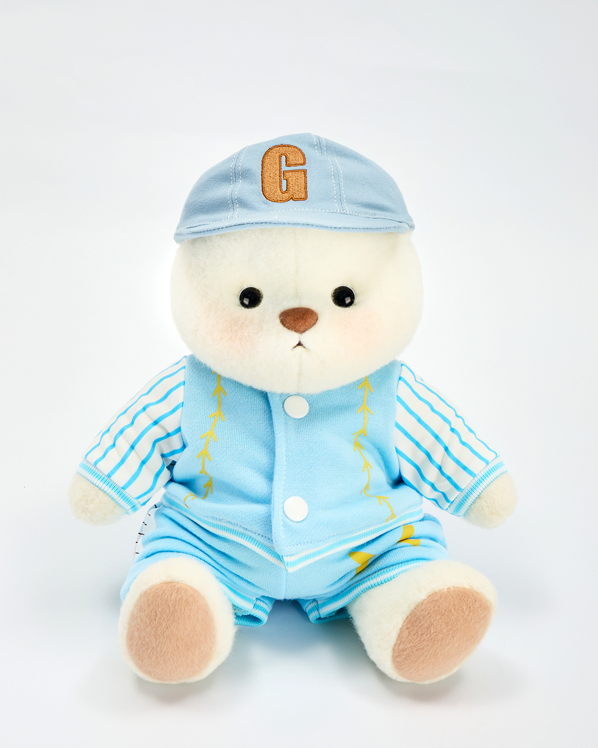 Getahug Blue Baseball Uniform Bear | Handmade Jointed Stuffed Animal Gift