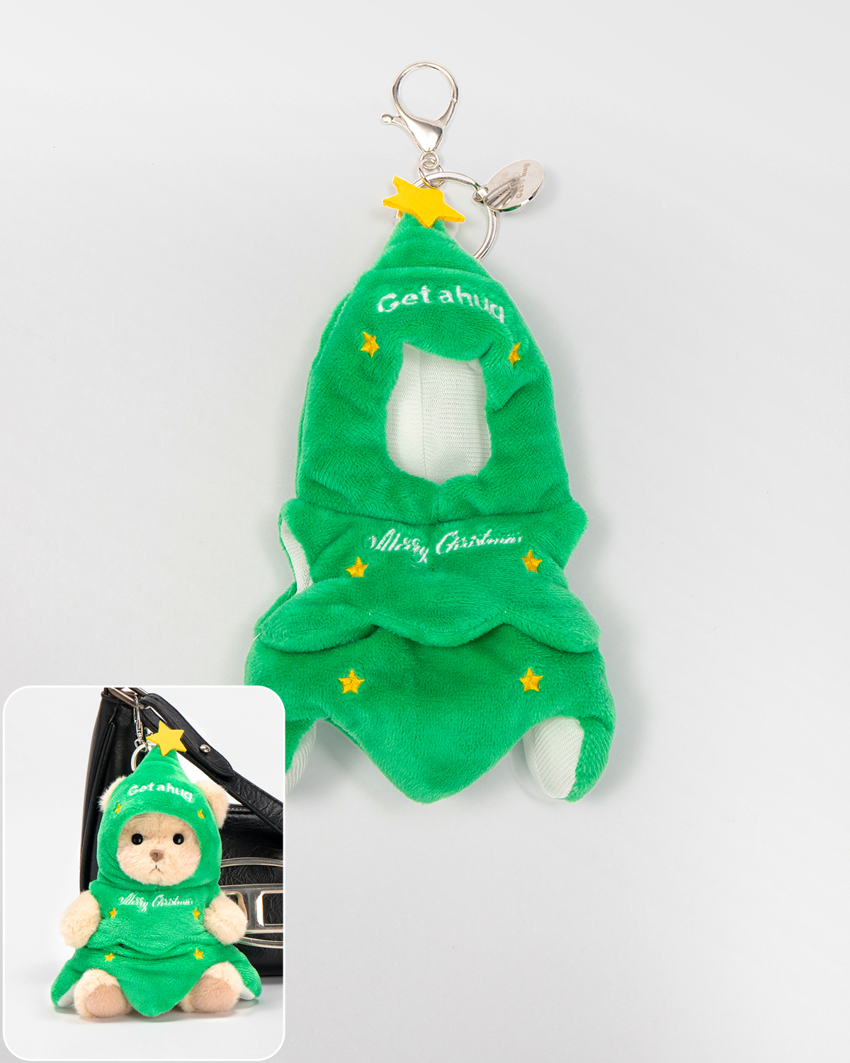 Getahug Christmas Tree Mini Bear | 5.9 Inches Stuffed Animal Bag Charm Keychains Christmas Gift
