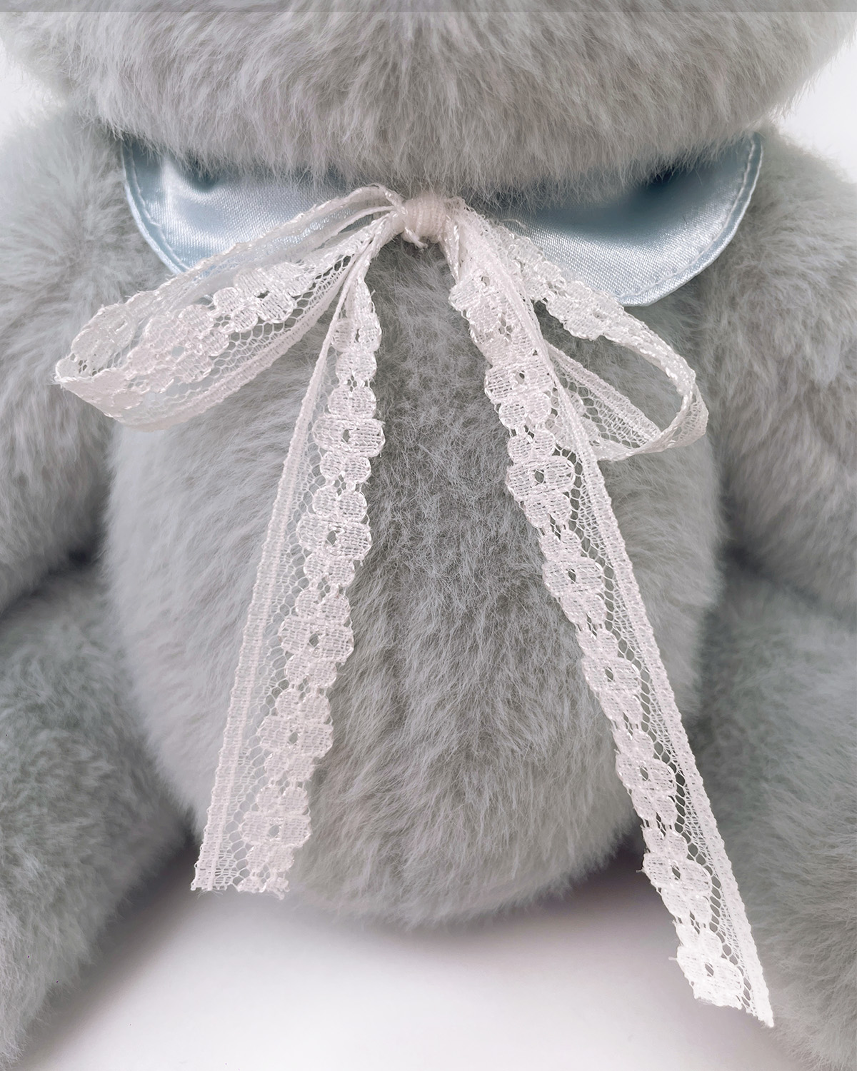 Teddy Bear's Lace Bow Blue Ribbon | Teddy Bear Clothes