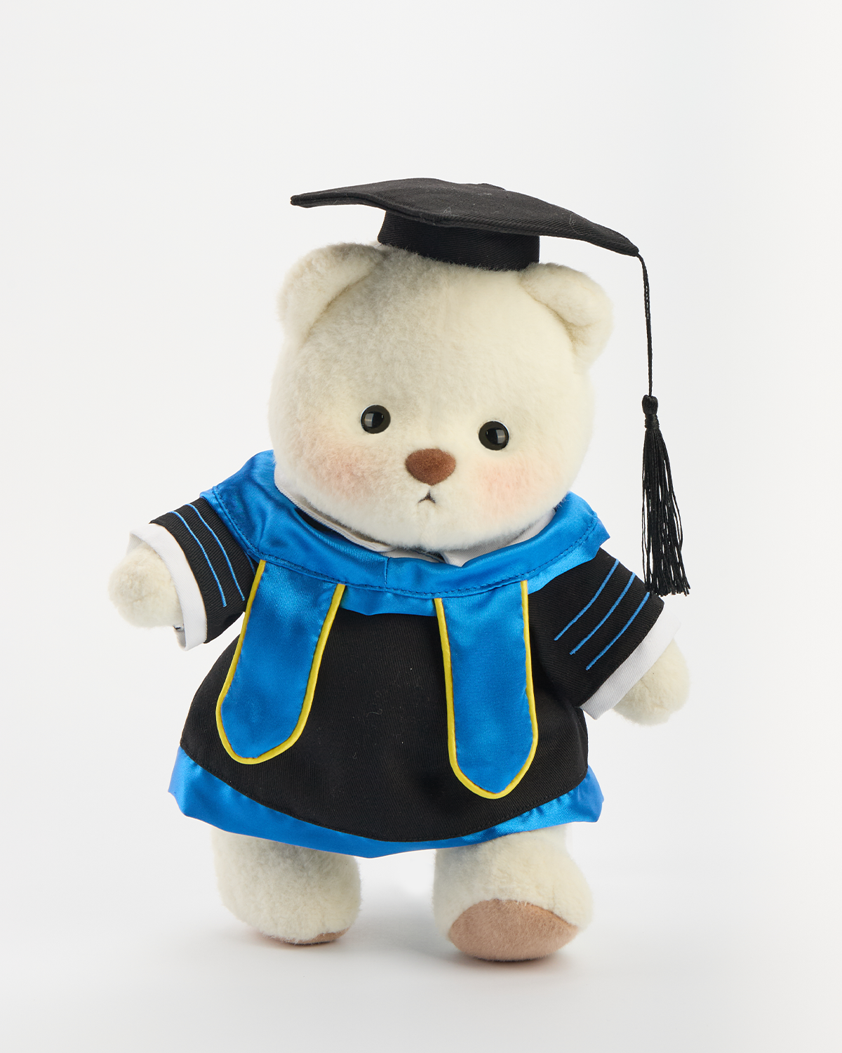 Getahug Graduation Cap and Gown Blue Stole Bear | Handmade Jointed Teddy Bear Gift